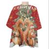 Christmas Barber Cape - Salon Hair Cutting Cape for Women, Men, Kids, Adults, Haircut Cape with Adjustable Elastic Neckline Hairdressing Stylist Cape Gown Accessories Red Gold Squirrel Snowflake Love view 1