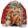 Christmas Barber Cape - Salon Hair Cutting Cape for Women, Men, Kids, Adults, Haircut Cape with Adjustable Elastic Neckline Hairdressing Stylist Cape Gown Accessories Red Gold Squirrel Snowflake Love view 3