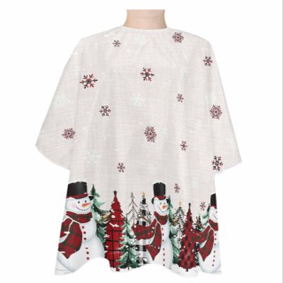 Snowman Barber Cape - Salon Hair Cutting Cape for Women,Men,Kids,Adults,Haircut Cape with Adjustable Elastic Neckline Hairdressing Stylist Cape Gown Accessories Snowflake Christmas Red Buffalo Plaid