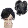 AYunhe Short Curly Wavy Human Hair Toppers for Women and Men Clip In Toupee With Side Bangs Hair Partial Wig Wiglets Hairpieces (Black) view 1