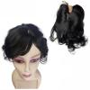 AYunhe Short Curly Wavy Human Hair Toppers for Women and Men Clip In Toupee With Side Bangs Hair Partial Wig Wiglets Hairpieces (Black) view 3