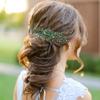 inSowni 7 Pieces Vintage Party Prom Wedding Bridal Emerald Green Beads Crystal Hair Side Combs+Rhinestone U-shaped Hair Pins Headpieces for Brides Bridesmaids Women Girls view 3
