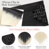 Clip in Hair Extensions for Women 7pcs Long Straight Dark Brown&Bleach Blonde Hair Extensions 23 Inch Natural Soft Clip on Extensions Synthetic Thick Hairpieces view 3