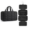 BAGSMART Travel Toiletry Bag with Jewelry Organizer, Hanging Travel Bag for Toiletries, Puffy Makeup Cosmetic Bag Organizer, Carry-on Travel Accessories Essentials, Black-M view 1