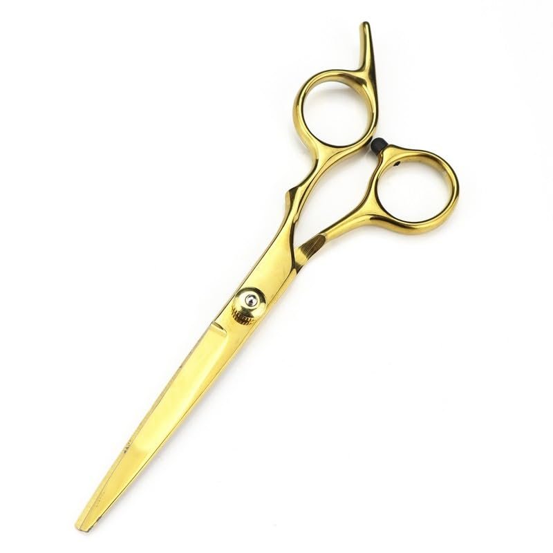 6.0 inch hair clippers, hair clippers, flat scissors, bangs, teeth clippers, thin scissors, white screws(Gold flat scissors)
