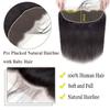 13x4 Straight Frontal Closure Human Hair Brazilian Virgin Hair Ear To Ear Lace Frontal Closure Pre Plucked Baby Hair Natural Color for Black Women 14inch view 2