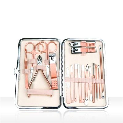 7/10/12/16/18pcs Portable Manicure Sets Pedicure Kits Nail Clipper Stainless Steel Personal Care Tools Clean Groom Dead,18PCS