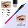 PMUBEAUTY 10Pcs Disposable Microblading pen sterilized 18 U-shaped 0.15mm Nano Blade Manual Eyebrow Pen Comfortable Rubber Grip with Pigment Sponge for Eyebrow Tattoo Permanent Makeup (18U 0.15mm) view 3