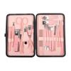 18Pcs/box Manicure Cutters Pink Nail Clipper Set Household Stainless Steel Ear Spoon Nail Clippers Pedicure Nail Scissors Tool,Pink,A view 1