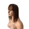 12x13cm(4.7"x5.1") full silk based human hair topperswith bangs for women thin hair or hair loss gift. 4 clips Natural looking 12 Dark Brown) view 1