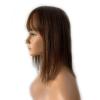 12x13cm(4.7"x5.1") full silk based human hair topperswith bangs for women thin hair or hair loss gift. 4 clips Natural looking 14 Dark Brown) view 1