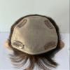 12x13cm(4.7"x5.1") full silk based human hair topperswith bangs for women thin hair or hair loss gift. 4 clips Natural looking 14 Dark Brown) view 3