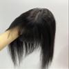 12x13cm(4.7"x5.1") full silk based human hair topperswith bangs for women thin hair or hair loss gift. 4 clips Natural looking 18 Natural Black) view 4