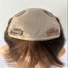 12x13cm(4.7"x5.1") full silk based human hair topperswith bangs for women thin hair or hair loss gift. 4 clips Natural looking 16 Dark Brown) view 4