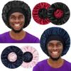 2pcs Bonnet for Men, Bonnets for Women, Satin Silk Hair Bonnet for Sleeping, Reversible Double Layer Wide Band Sleep Cap for Curly Hair Braids view 1