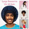 2pcs Bonnet for Men, Bonnets for Women, Satin Silk Hair Bonnet for Sleeping, Reversible Double Layer Wide Band Sleep Cap for Curly Hair Braids view 4