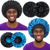 2pcs Bonnet for Men, Bonnets for Women, Satin Silk Hair Bonnet for Sleeping, Reversible Double Layer Wide Band Sleep Cap for Curly Hair Braids view 1