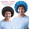 2pcs Bonnet for Men, Bonnets for Women, Satin Silk Hair Bonnet for Sleeping, Reversible Double Layer Wide Band Sleep Cap for Curly Hair Braids view 2