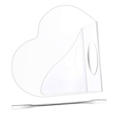 Beaupretty 1set Handheld Makeup Mixing Palette Acrylic Foundation Mixing Tray with Spatula for Artists Beauty Enthusiasts Easy to Clean