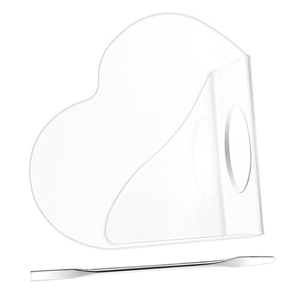 Beaupretty 1set Handheld Makeup Mixing Palette Acrylic Foundation Mixing Tray with Spatula for Artists Beauty Enthusiasts Easy to Clean