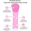 DAUTAI Face Scrubber Exfoliator, Facial Massager Brush, Ergonomic Design Durability Active Silicone Deep Cleansing, for Exfoliating, Massaging Deep Cleansing,Red view 2