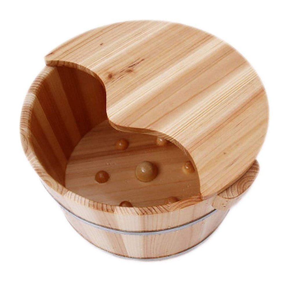 Wood Foot Bath Bucket Pedicure Basin, Healthy Fumigation Wash Foot Solid Wood, Wood Foot Bath Foot Bath Barrel, Foot Bath Household Wash Basin Super Easy to use