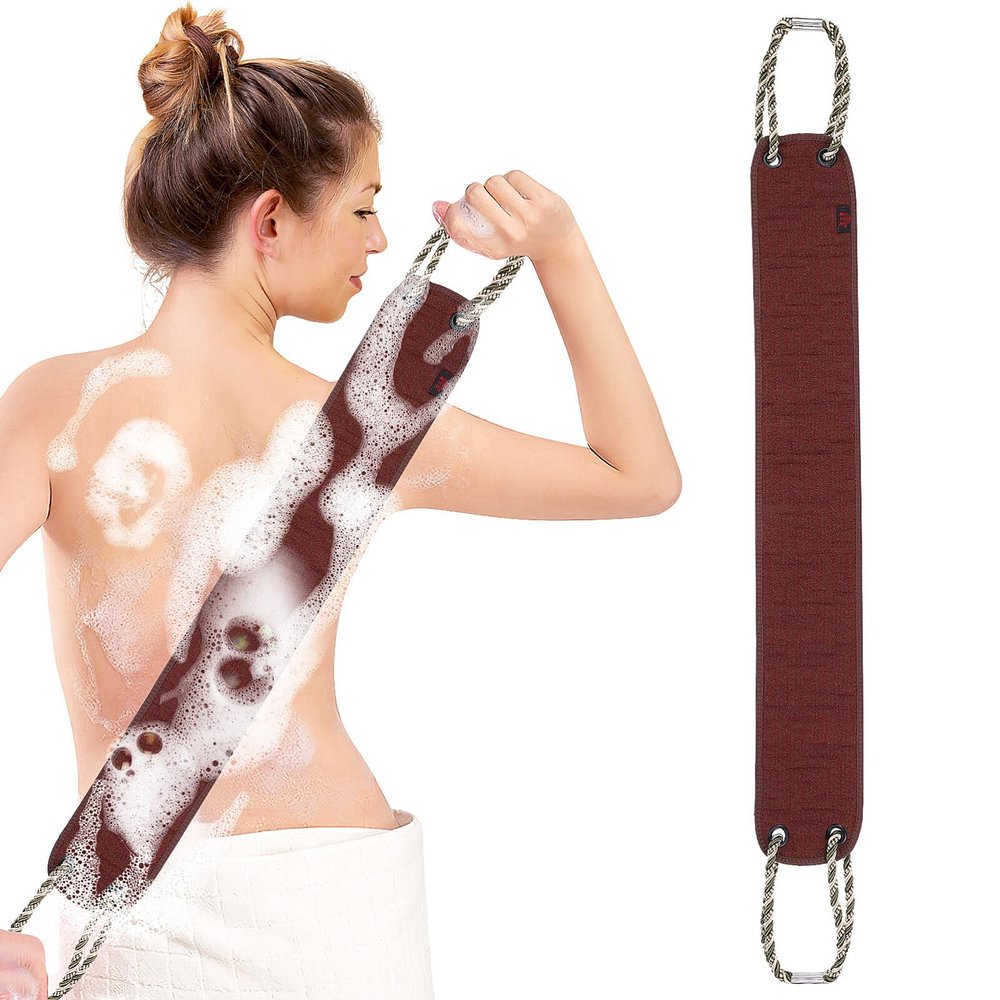 KALLORY Back Exfoliating Tool Bath Towel Hand Ropes Body Scrubber for Dead Skin Removal Easy to Use Store