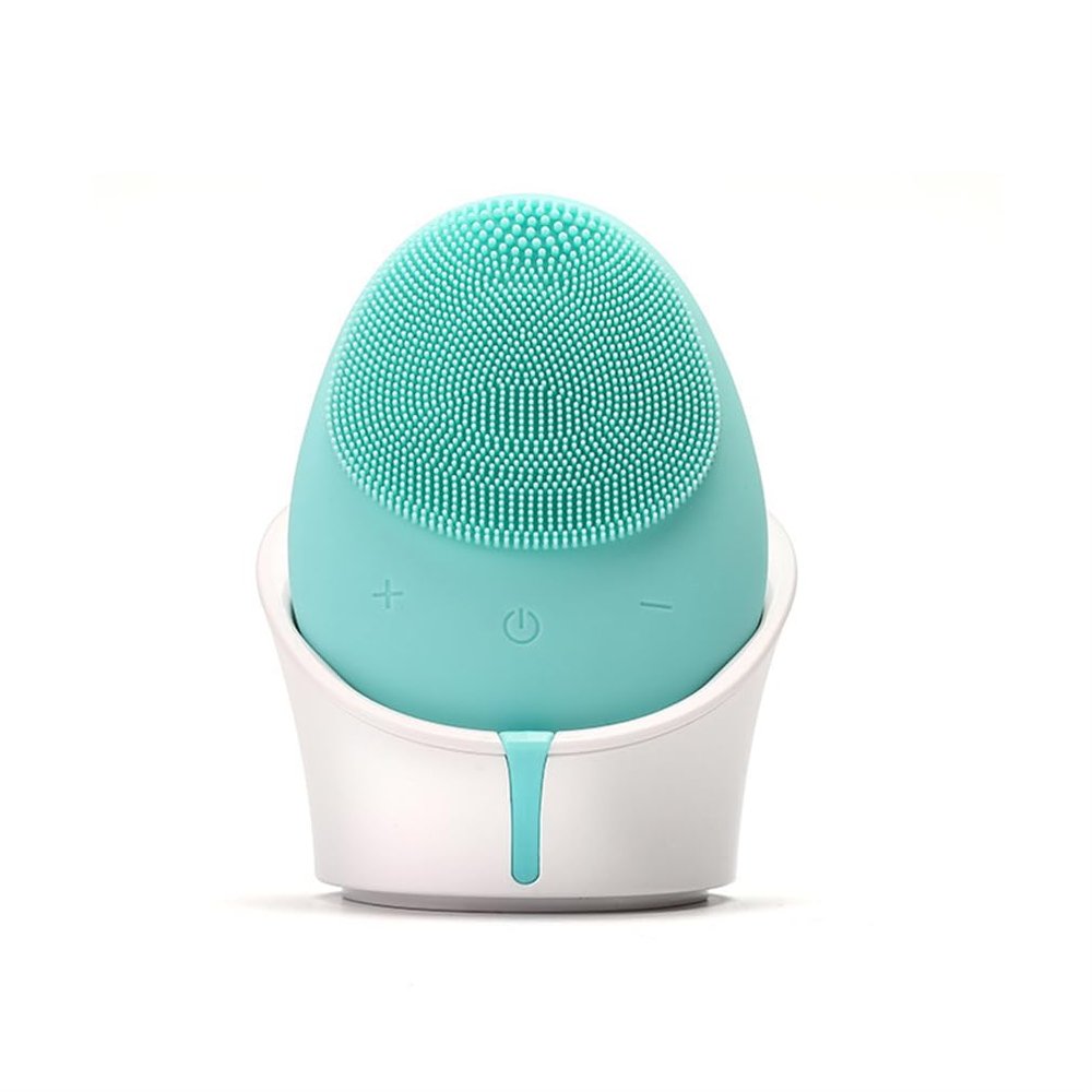 DAUTAI Exfoliating Face Scrubber, Face Massager Brush, Pore Deep Cleansing Silicone High Density Soft Bristles, for Exfoliating, Massaging Deep Cleansing,Blue
