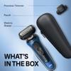 Braun Electric Shaver for Men, Series 6 6120s, Wet & Dry Shave, Turbo & Gentle Shaving Modes, with Precision Trimmer & Pouch, Blue view 2