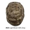 Mens Toupee Hairpieces For Men Hair Replacement System French Lace Front Natural Hairline Human Hair Piece Thin Skin PU Prosthesis Units For Man Hair Patch Wigs 7"x9" #620 Light Brown Mixed 20% Gray view 2