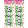 16 Pcs 20mm Hair Ties Hair Accessories for Girls Double Striped Hair Ties with Balls Bubble Twinbead Ponytail Holders (Green) view 1