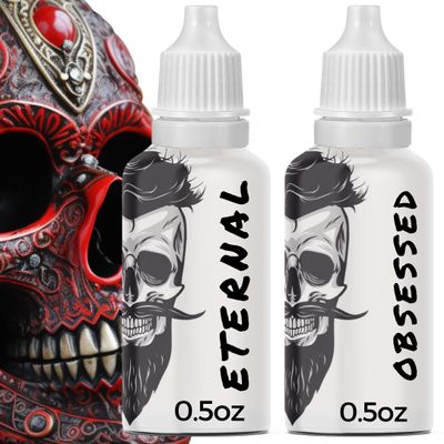 Anti-Aging Beard Oil for Men | Premium, Designer-Inspired Scents | 11 Natural Oils, Plant Retinol, Castor Oil for Growth | Masculine Luxury(Eternal,Obsessed) 2-0.5oz=1oz Sample Pack