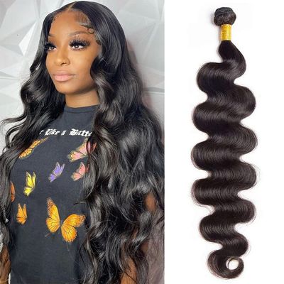 10A Brazilian Body Wave 1 Bundle 20 Inch Single Bundles Human Hair Body Wave One Bundle 100% Unprocessed Remy Virgin Human Hair Weave Bundles 1B Natural Black