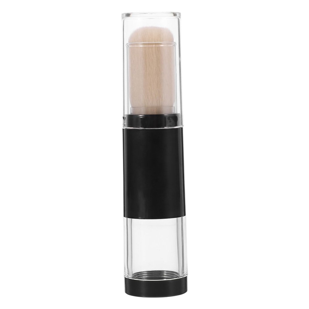 Beaupretty Refillable Powder Brush with Pressure Dispensing Bottle Portable Travel Makeup Foundation Highlighter Brush Soft Bristles for Loose and Pressed Powder
