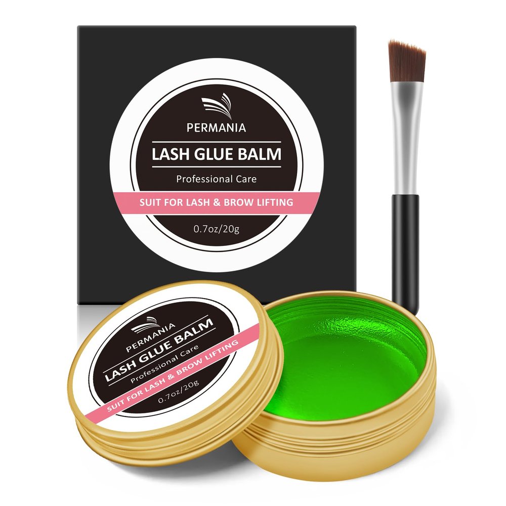 PERMANIA Lash Lift Glue Balm, Lash Lift Adhesive New Brow Lamination Glue Soft Fruity Strong Viscosity and Water Solubility for Lash Lift Kit (Apple)