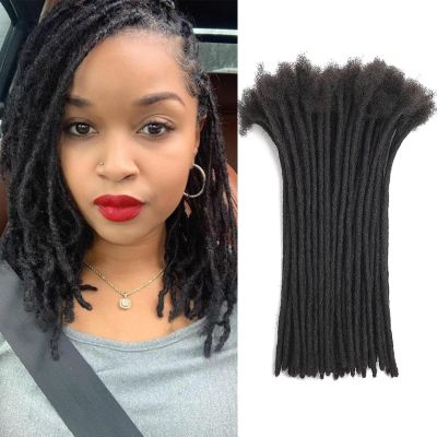 10 Inch 100 strands Loc Extensions Human Hair Man/Women 0.4cm Width 100% Full Handmade Permanent Dreadlock Extensions Human Hair An Be Dyed Bleached Curled (10Inch,Natural Black)