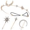 Beaupretty Stars and Moon Hair Clips Rhinestone Hair Pins Moon and Star Headband Side Clip Wedding Head Chain Accessoeies Headpiece for Women Girls view 1