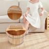 ZERNEIL Foot Baths Wood Tub, Solid Wood Foot Basin with Massager Roller and lid Wooden Pedicure Feet Soak to Relieve Feet Stress for Home Office Spa Pedicure Treatment view 4