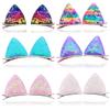 12 Glitter Sparkly Cat Ear Hair Clips and Barrettes for Girls, Toddlers, and Kids - Animal Hair Pins view 1
