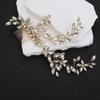 Teyglen Gold Crystal Wedding Headpiece Flower Rhinestone Bridal Hair Comb Headband Hair Accessories for Bride Handmade Crystal Hair Piece Bridal Side Comb for Women Girls (Gold) view 3