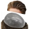 Mens Toupee Full Poly Hairpiece Hair Replacement System for Men Durable 0.12mm Thickness Skin PU Human Hair Wigs 8"X10"#2 Darkest Brown-120% Density view 1