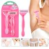 2 Pcs Face Body Spa Shave Razors for Women Hair Removal, Pack Portable Travel Razors for Women, Bikini Trimmer, Lady Manual Shaving Armpit Hair Knife Non-Slip Set for Travel Carry view 2