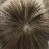 Mens Toupee Full Poly Hairpiece Hair Replacement System for Men Durable 0.12mm Thickness Skin PU Human Hair Wigs 8"X10"#565 Light-Med Brown-65% Gray-120% Density view 3