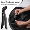 FERYES Angled Head Long Handled Toenail Clipper for Seniors - Large Wide Jaw Nail Clipper with Catcher for Thick Nails - Easier Trimming, Ergonomic Design (Black view 4
