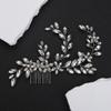 Teyglen Silver Crystal Wedding Headpiece Flower Rhinestone Bridal Hair Comb Headband Hair Accessories for Bride Handmade Crystal Hair Piece Bridal Side Comb for Women Girls (Silver) view 1