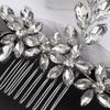 Teyglen Silver Crystal Wedding Headpiece Flower Rhinestone Bridal Hair Comb Headband Hair Accessories for Bride Handmade Crystal Hair Piece Bridal Side Comb for Women Girls (Silver) view 4