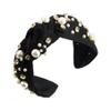 Wvapzxx White Red Full Pearl Crystals Rhinestone Hairband Fabric Wide-Brimmed Headband Luxury Baroque Wide Headband For Women view 4