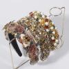 Wvapzxx Gold Color Luxury Crystal Hairband Rhinestone Retro Headbands French Elegant Hair Hoop Headband Padded Hairband Hair Accessories view 2