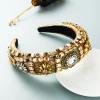 Wvapzxx Gold Color Luxury Crystal Hairband Rhinestone Retro Headbands French Elegant Hair Hoop Headband Padded Hairband Hair Accessories view 4
