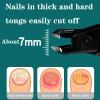 4 pcs Set Thick Hard Bevel Nail Clipper,Nano-Glass Nail Files,ingrown Nail Lifter,Nail Buffer, Long Handle Adult toenails Stainless Steel Large Opening Pliers Head Large Nail Clippers view 3